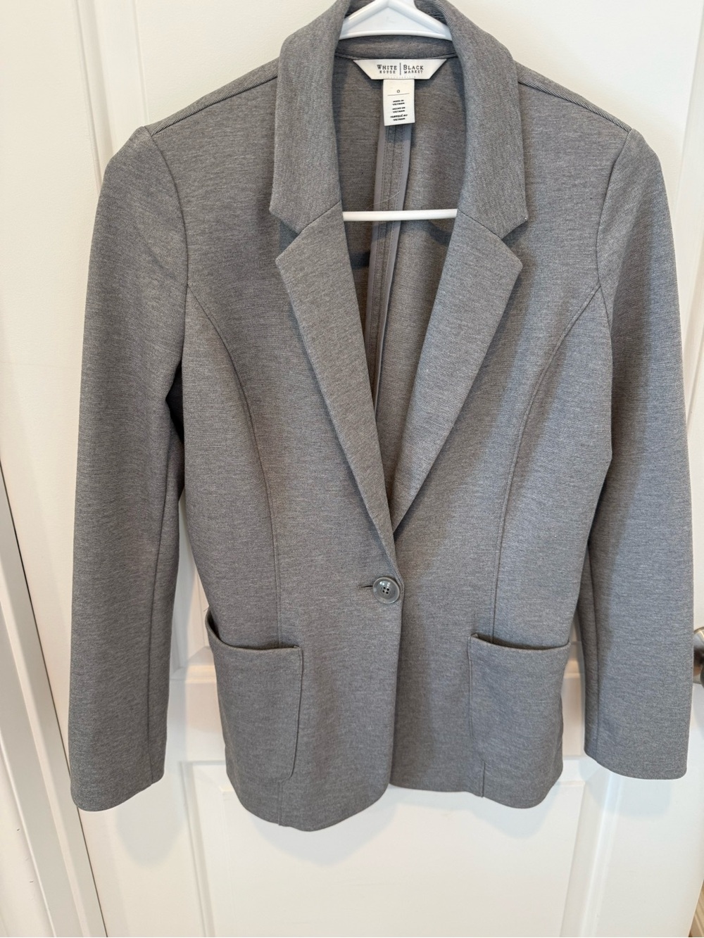 White House Black Market Gray Tailored Single-Button Blazer